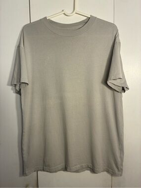 Abercrombie & Fitch Soft A&F Essentials Tshirt Men L Greige Casual Preppy Grunge